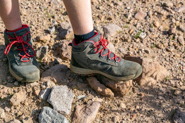 Red Hiking Boots with Flip- Out spikes