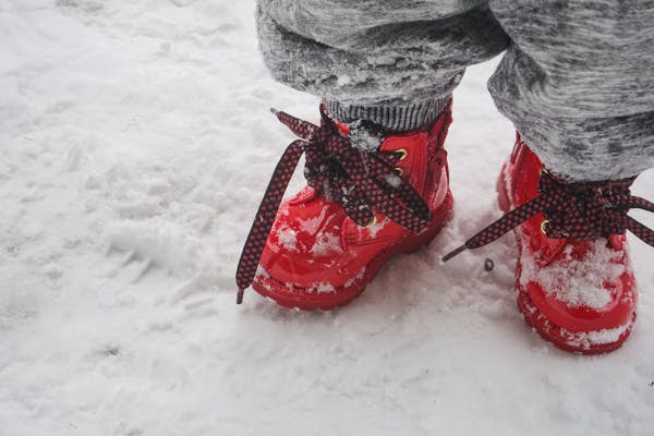 Red Hiking Boots with Flip- Out spikes